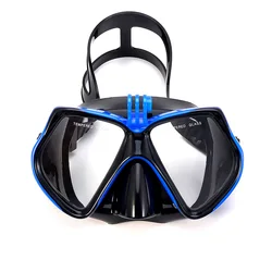 JoyMaySun Professional Underwater Mask with Built-In Camera Holder (Blue)