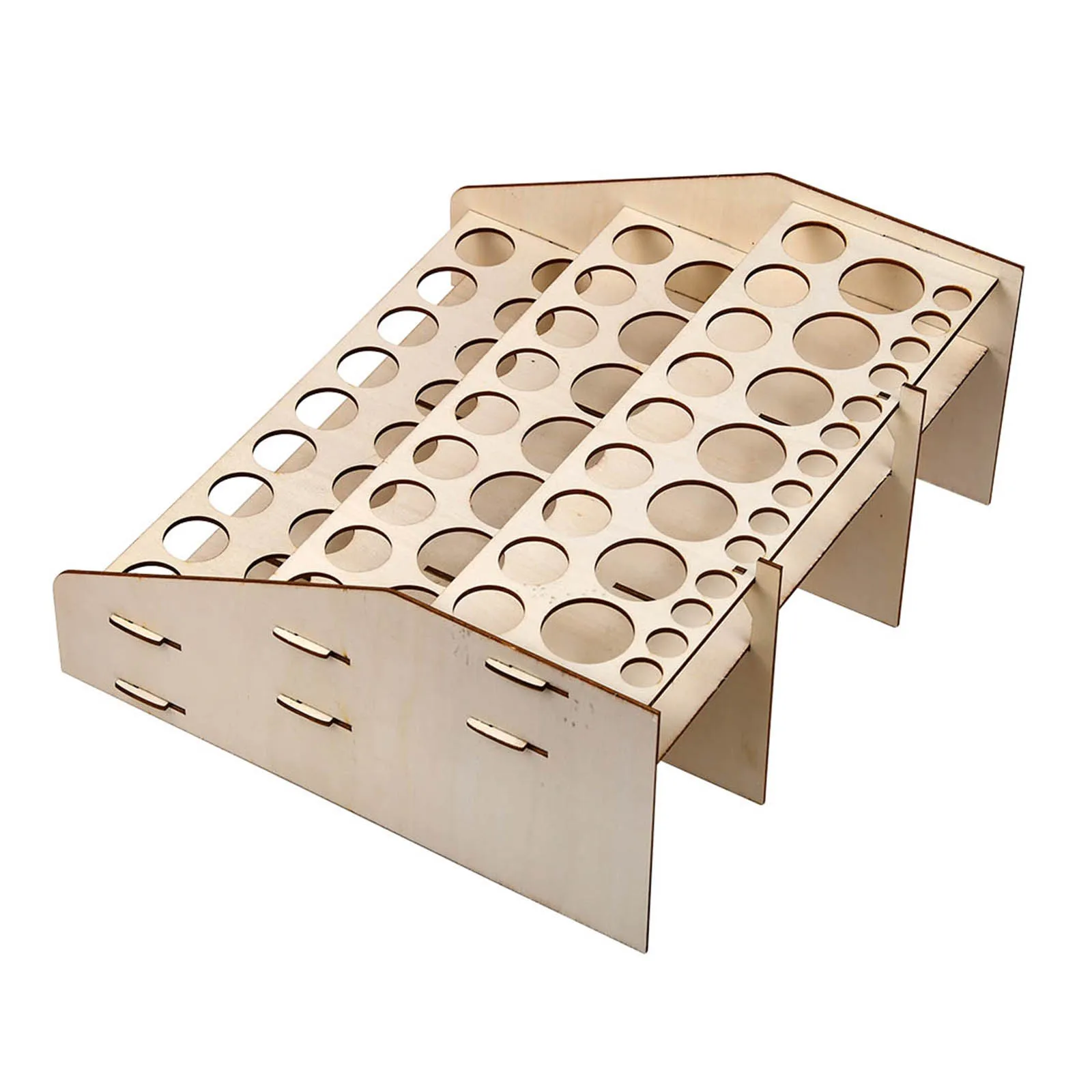 64 Pots Wooden Craft Paint Rack Miniatures Organizer Brush Paint Holder for DIY Art Painting Spraying Hobby Tools Bottle Shelf 5