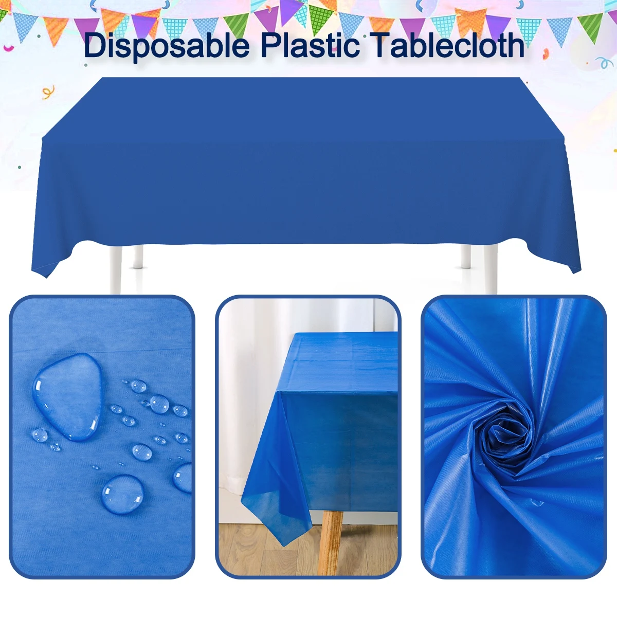Einweg-Tischdecke in einfarbiger Farbe, Geburtstagsfeier, Hochzeit, Weihnachten, für Zuhause, Küche, Esszimmer, rechteckige Tischdecken – Detail 27