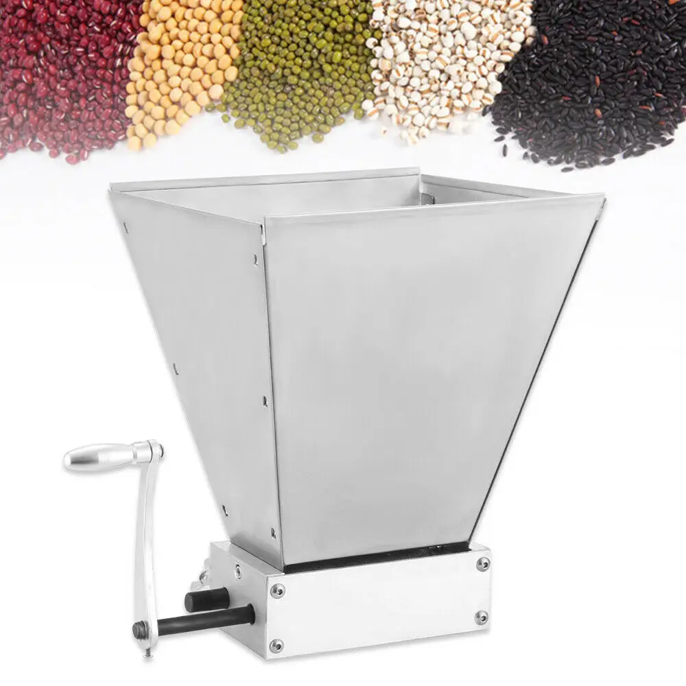 4L Stainless Steel Malt Crusher Adjustable Barley Grinder Low Speed Drill Available Manual Malt Mill Food Grinding Machine 2