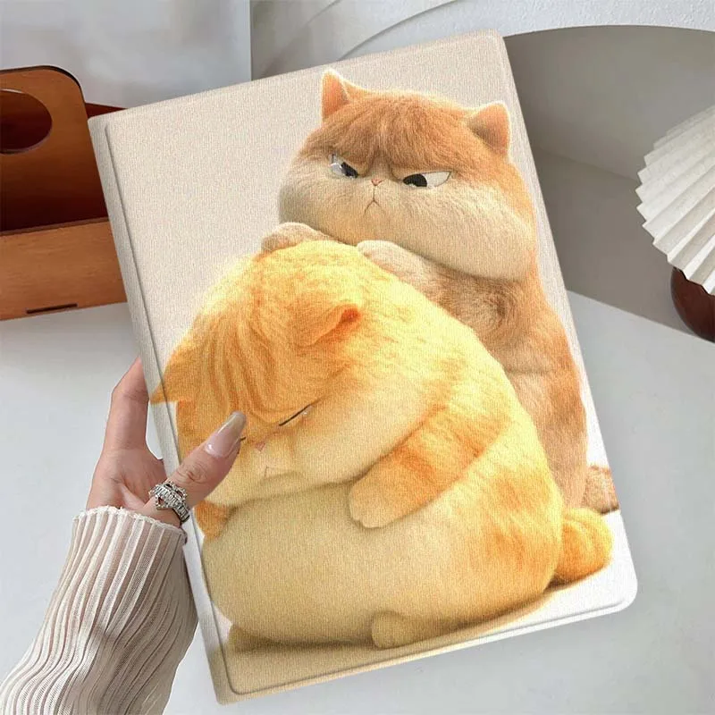 Chubby Orange Cartoon Cats Soft Tablet Case