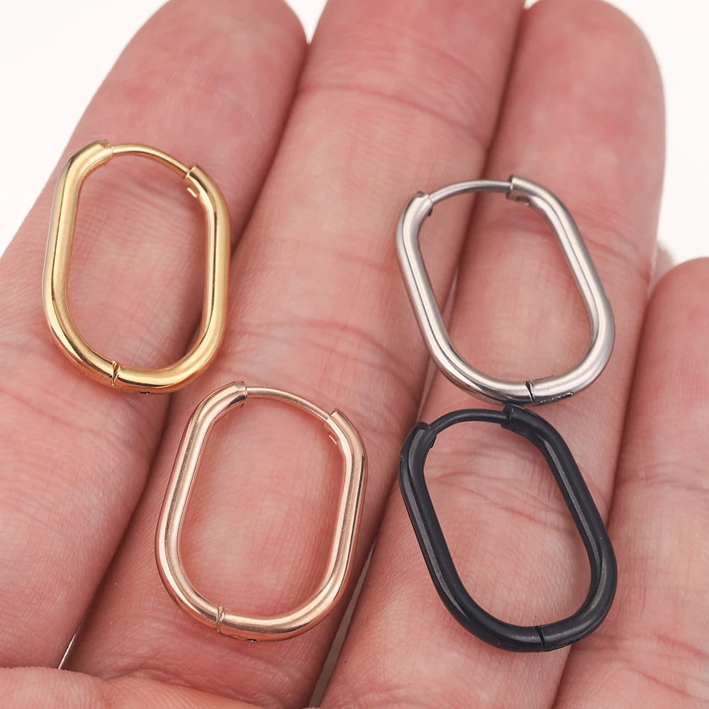 6pcslotStainlessSteelRectangleEarringsEarHooksGoldPlateoval