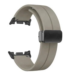 Magnetic Buckle Silicone Watch Band - Universal Fit - Watch 8 Classic 46mm (Rock ash)