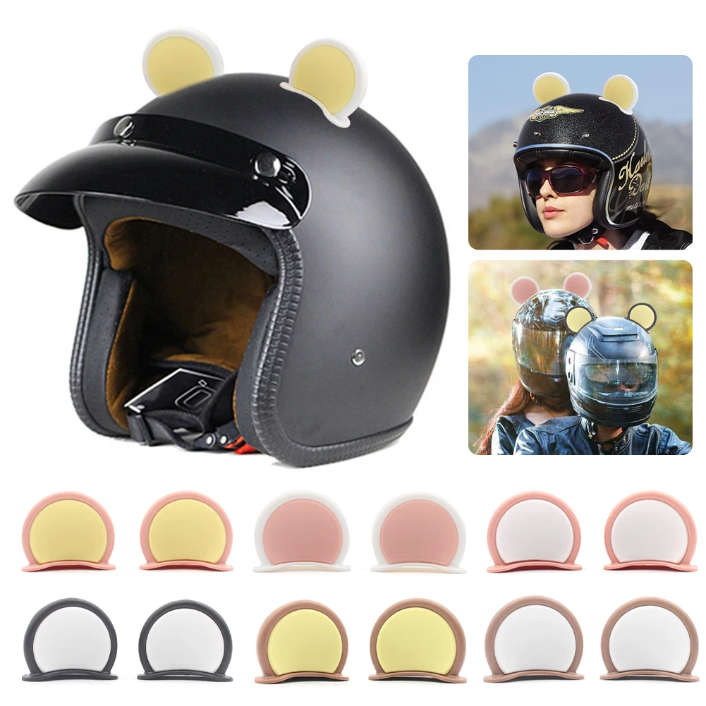 

1Pair Universal Motorcycle Helmet Bear Ears Cute Helmet Decoration for Girls Women Rubber Ears Scooter Bicycle Helmet Ornaments