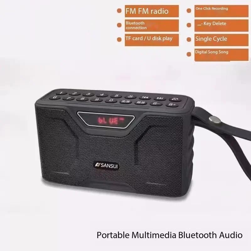 SANSUI S71 블루투스 스피커, FM 라디오, 하이파이 서브우퍼, 헤드폰 출력, USB 드라이브, TF 카드 지원