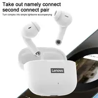 Lenovo-auriculares inalámbricos LP40 para videojuegos, cascos con Bluetooth, versión mejorada, Tws, Semi-in-ear, t-yec, de baja latencia