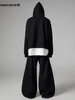 Mauroicardi Autumn Black Flowy Baggy Wide Leg Pants for Mens with Drawstring Elastic Waist Streetwear Loose Casual Soft Trousers 6