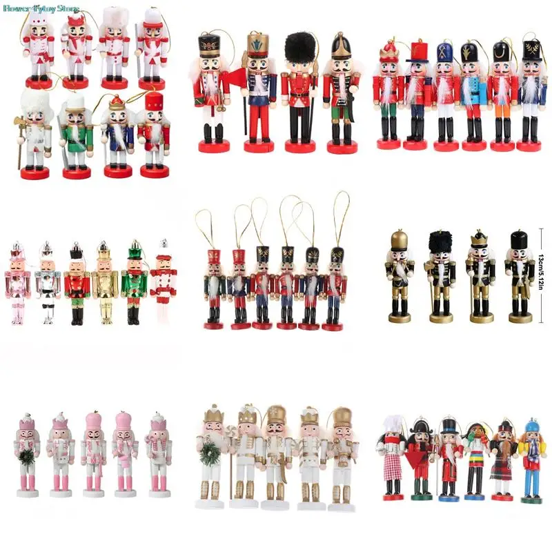 

1X Nutcracker Miniatures Nutcracker Puppet Ornaments Desktop Decoration Cartoons Walnuts Soldiers Band Dolls Doll Toys