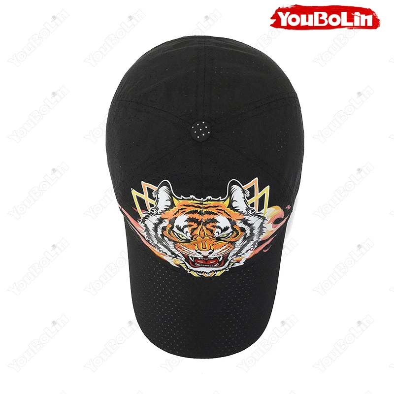 Tiger Print Baseball Cap Women Quick Dry Mesh Sun Hat Outdoor_voghion.com