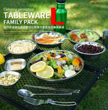 22-Piece Camping Tableware Set – Portable Outdoor Dining Kit with Plates, Bowls & Soup Pot for Camping, BBQ & Travel 3