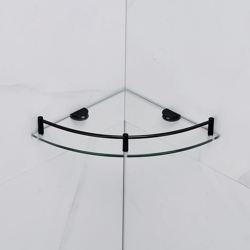 Bathroom Shelves, Bathroom Glass Corner Shelf Wall Mounted ,Tempered Glass Shelf For Storing Shower Gel/Soap