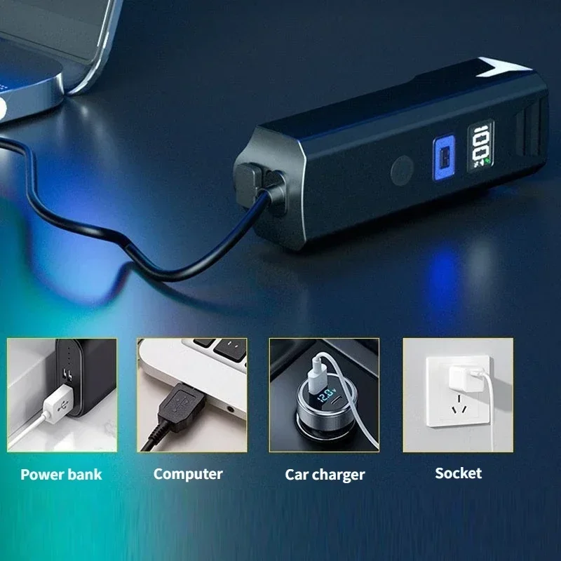 Bicycle Light 2000mAh Bike Headlight Power Bank Flashlight Handlebar USB Charging MTB Road Cycling Highlight