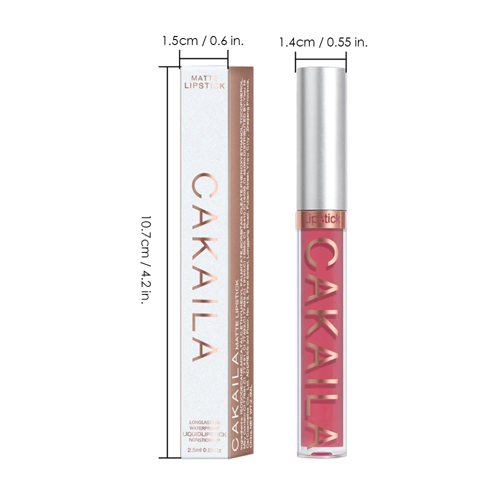 18 color waterproof non stick cup lip gloss, matte liquid lipstick 6