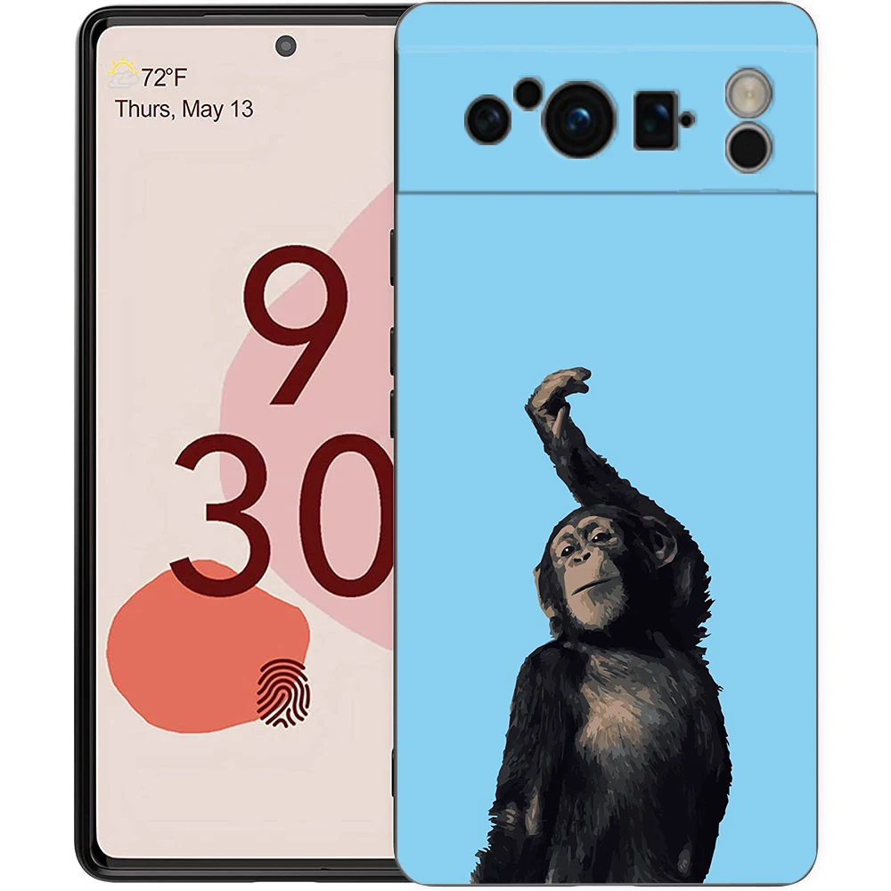 Luxurious Black Soft TPU Monkey Phone Case Cover