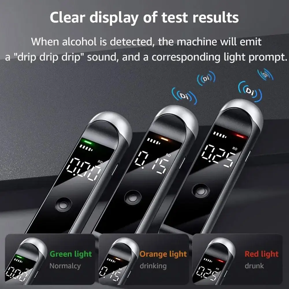 Alcohol Tester Automatic Professional Test HD Screen Digital Display LED Breath Tools D7S9