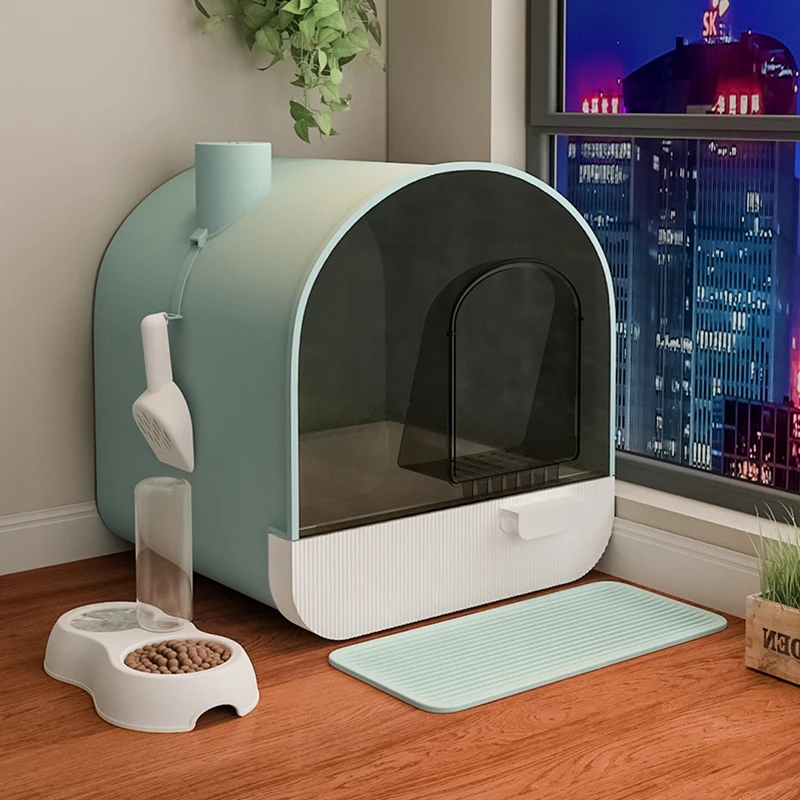 

Cages Litter Box Cat Bedpans Sandbox Corner Villa Covered Strainer Cat Bedpans Enclosure Portable Arenero Para Gato Pet Kit Pura