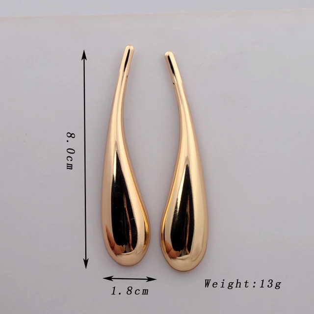 Exaggerate Big Water Droplet Drop Earrings for Women Trendy Simple Metal Statement Long Dangle Earrings Party Retro Jewelry Gift