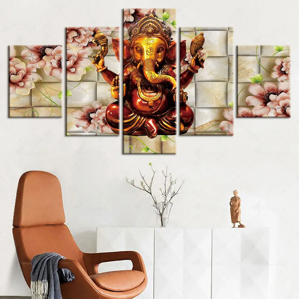 

Artsailing Hinduism Ganesha Poster Wall Decor Canvas Paintings Room Decoration Aesthetic Elephant God Pictures Unframed Artwork