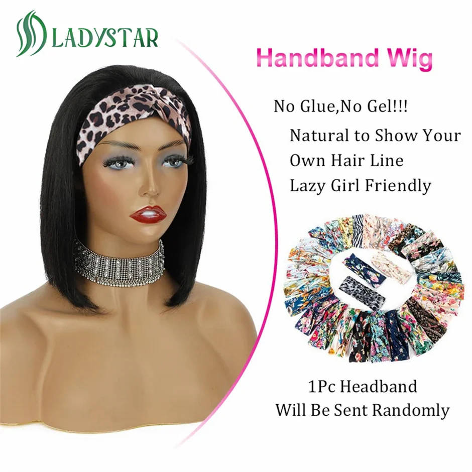 Bob Headband Wigs Human Hair Wig For Women