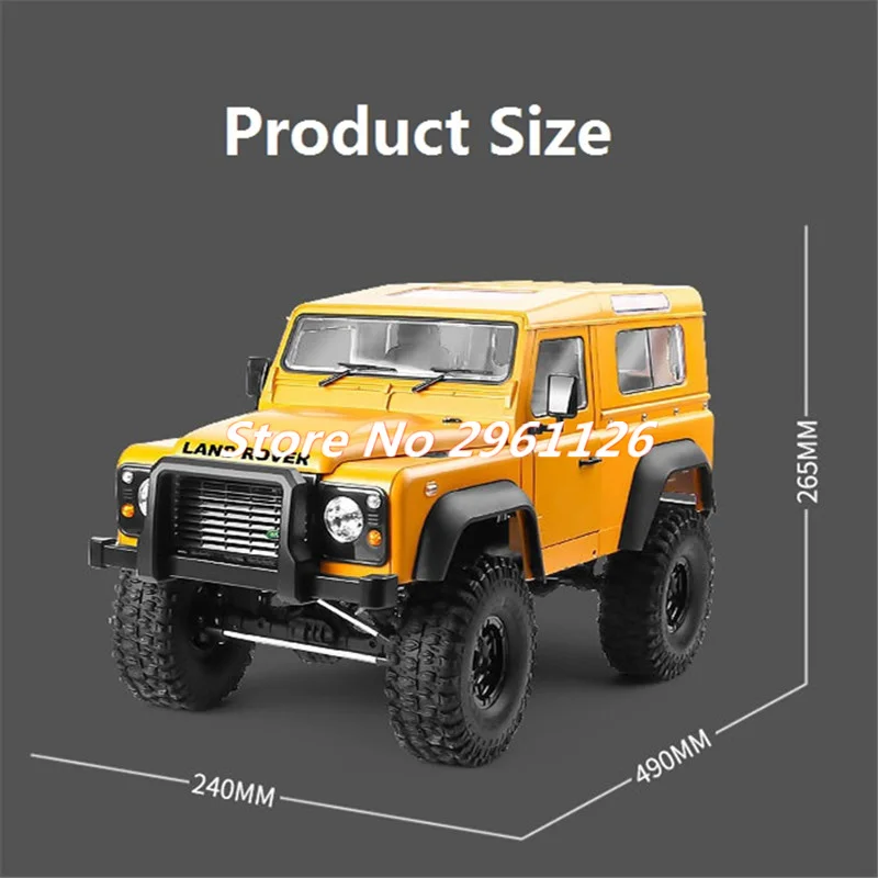 1:10 Big Scale Climb Remote Control Car 4WD Metal Drive Bar Three Speed Switch High Simulated Lighting Rubber Tire RC Car Model 6