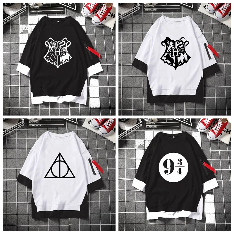 New Tops Movie&TV Harries Cartoon Trend Wild Casual Fashion Potter Short-sleeved Loose T-shirt Youth Spring Summer Clothes