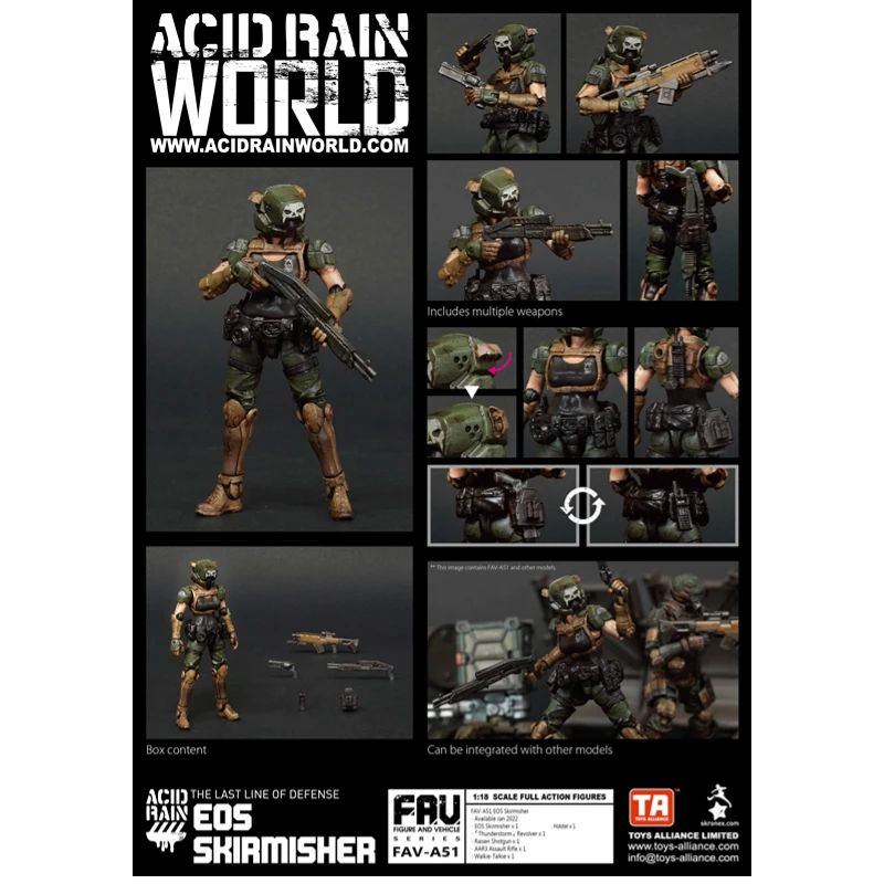 

100% Genuine Acid Rain 3.75inch 1:18 FAV-A51 Eos Skirmisher The Last Line of Defense Model Action Figure Doll Toy Gift Ornaments