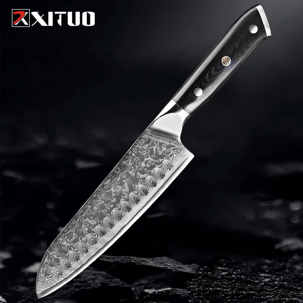 Nice Designed 73 Layers Vg10 Damascus Steel Chef Knives Kitchen Knives Set  - China Damascus Knife Set and Kitchen Knife price