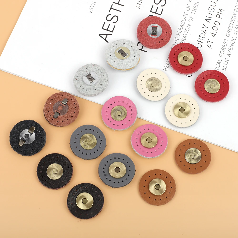 5 Sets Circular Shape Leather Buckles Purse Clasp Card Pack Hasp Clasp Hasp Buttons Diy Bag Accessories