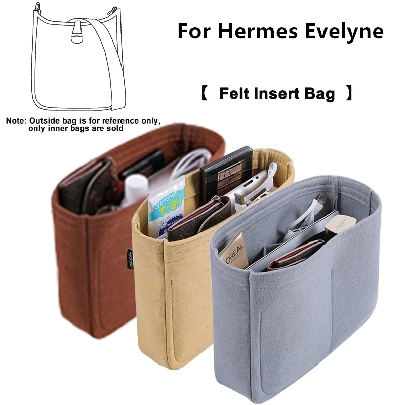 

Bag Organizer Felt Liner Pocket Accessory For Hermes Evelyne 16 29 33 Bags Support Durable Lining Storage Sorting Bag Inner Part