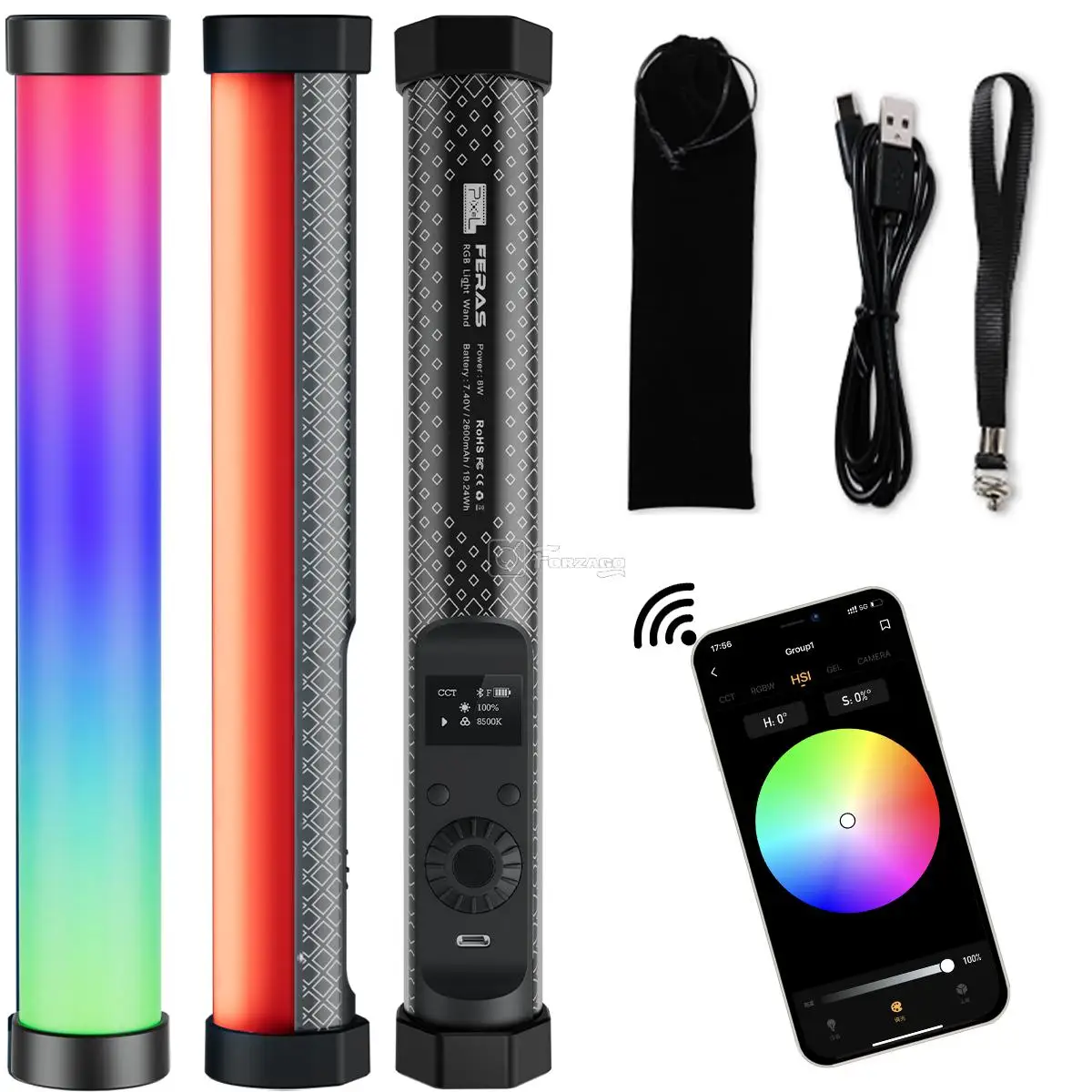 Pixel Rgb Light Wand Photography Lighting Wand Handheld Rechargeable