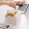 Wooden Cover Tissue Box Holder Kitchen Restaurant Home Simple Desktop Plastic Storage Boxes 3