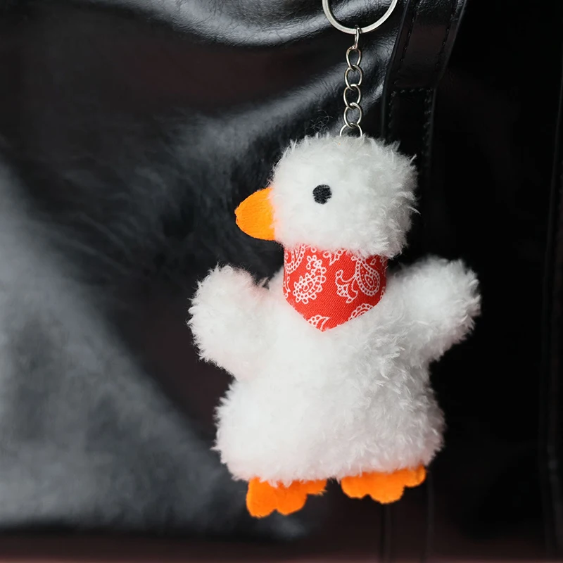 

Cute Plush Animals Cartoon Curly Fur Scarf Duck Doll Keychain Car Bag Accessory Boy Girl Couple Keyring Lover Pendant