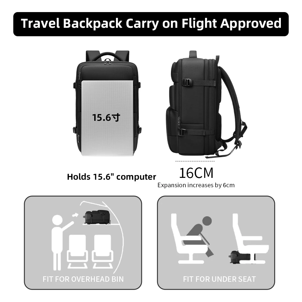 Large Capacity Men's Backpack Fashionable and High-end Casual Backpack Women's Travel Backpack Waterproof Computer Bag EURCOOL