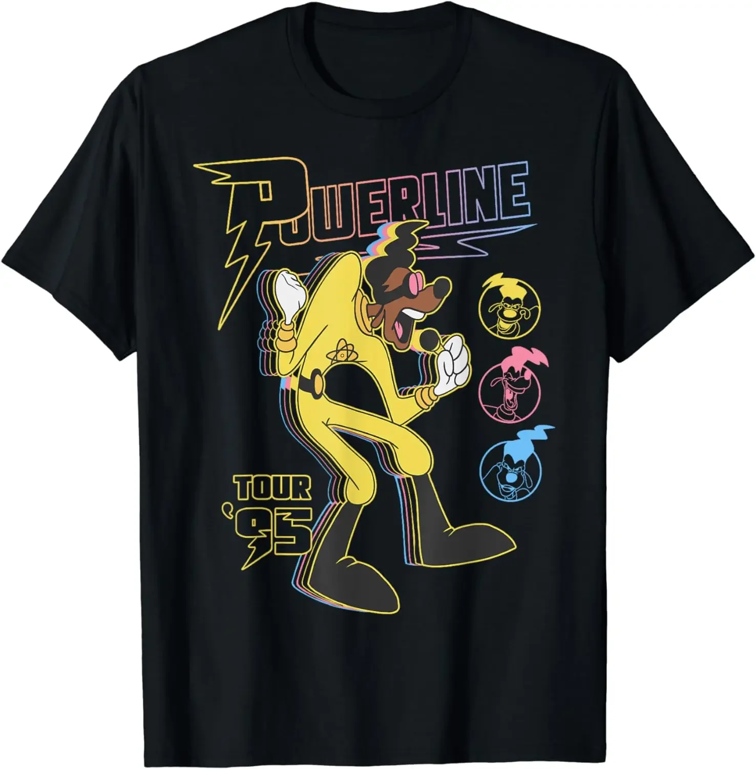 Movie Powerline Tour '95 Retro Neon Poster T-Shirt Streetwear Vintage T Shirt Camiseta Hombre Uomo Top Tees