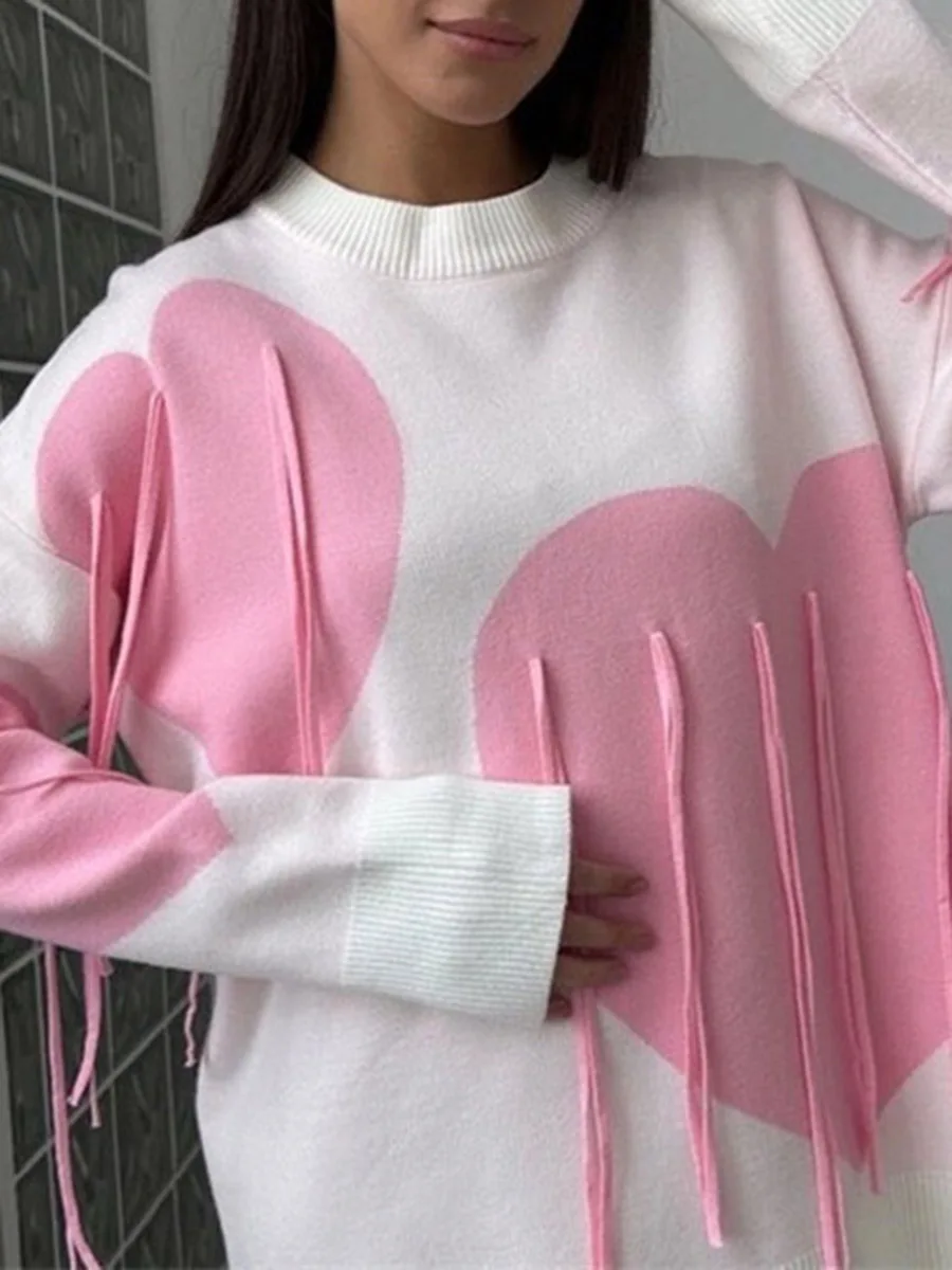 Women s Winter Warm Sweater Long Sleeve V Neck Cable Knit Pullover with Pom Pom Detail and Ribbed Cuffs