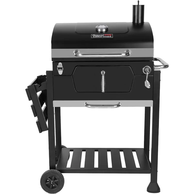 

Royal Gourmet 24-Inch Charcoal Grill with Foldable Side Table 490 Square Inches Heavy-duty BBQ Grill