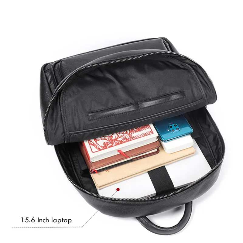 YIFANGZHE Leather Backpack for Men , Genuine Cowhide Leather Daypack Good Capacitiy with Compter Compartment upto 15.6 Inch