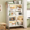 Modern Kitchen Cabinet Hutch Movable Full Door Glass Cabinet Storage Display Cupboards Muebles Cocina Multifunctional Furniture 1