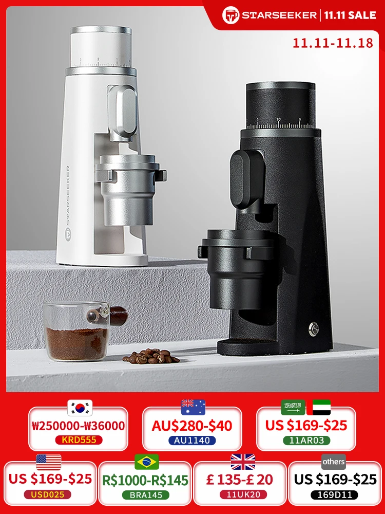 Electric Coffee Grinder 48MM Espresso Burrs Stepless Fineness Adjustment