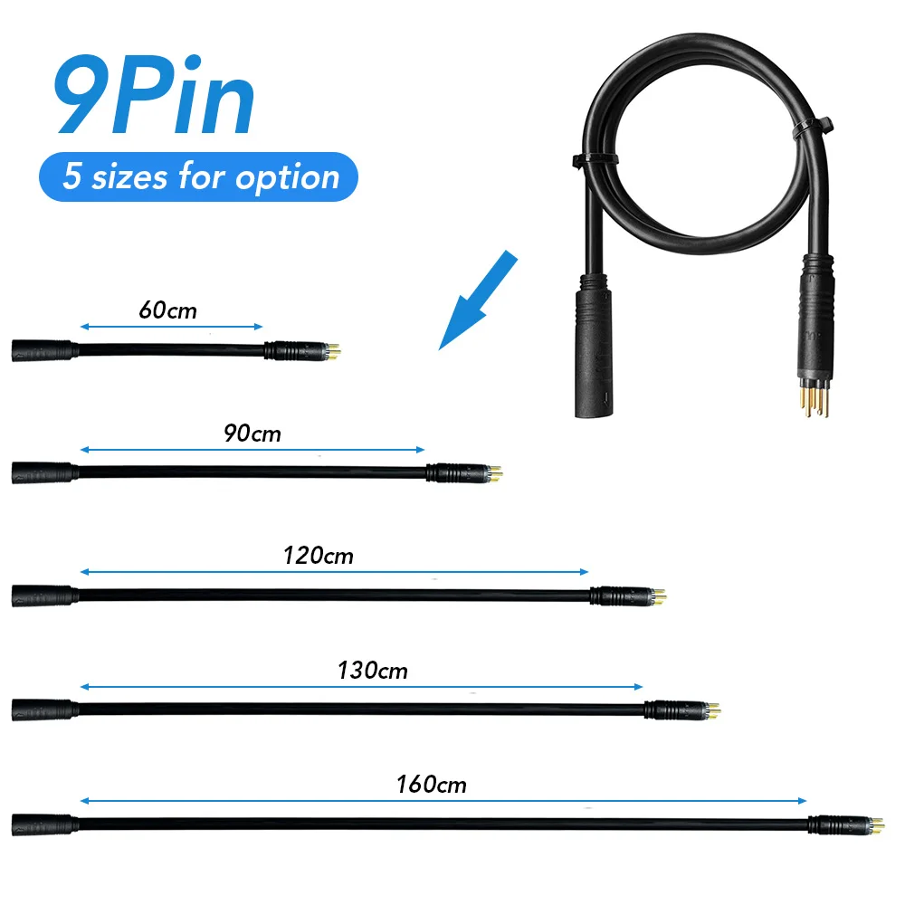 Waterproof 9-Pin E-Bike Motor Extension Cable