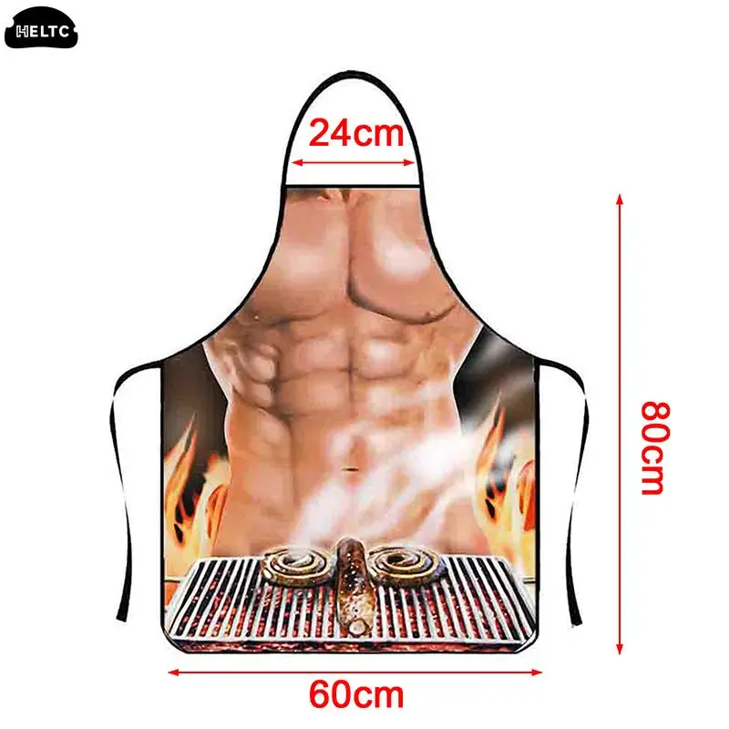 2 Grembiuli Da Cucina Divertenti 3D - Set Uomo E Donna Con Stampa Bikini E Muscoloso