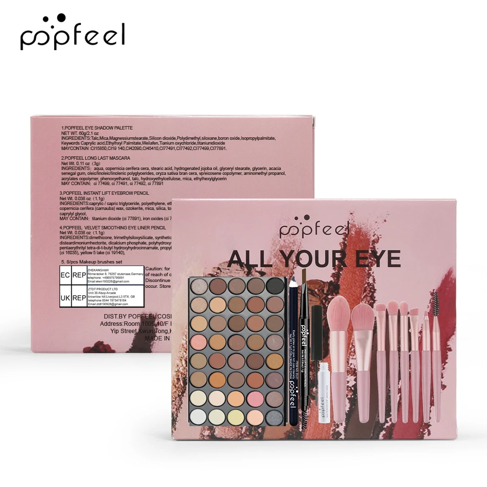 Eye Makeup Set Makeup Set Makeup Kit 40 Colors Eyeshadow Palette Eyebrow Pencil Eyeliner Pen Mascara Makeup Brushes