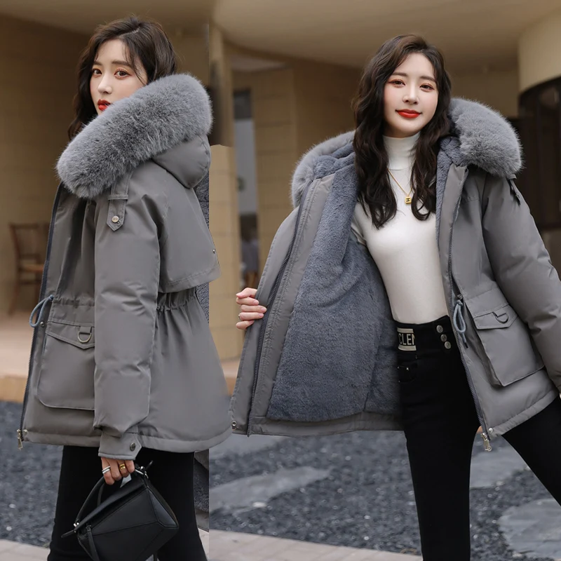 

Down jacket Korean version 2023 winter new large collar lamb wool cotton jacket loose style overcomes women's cotton jacket