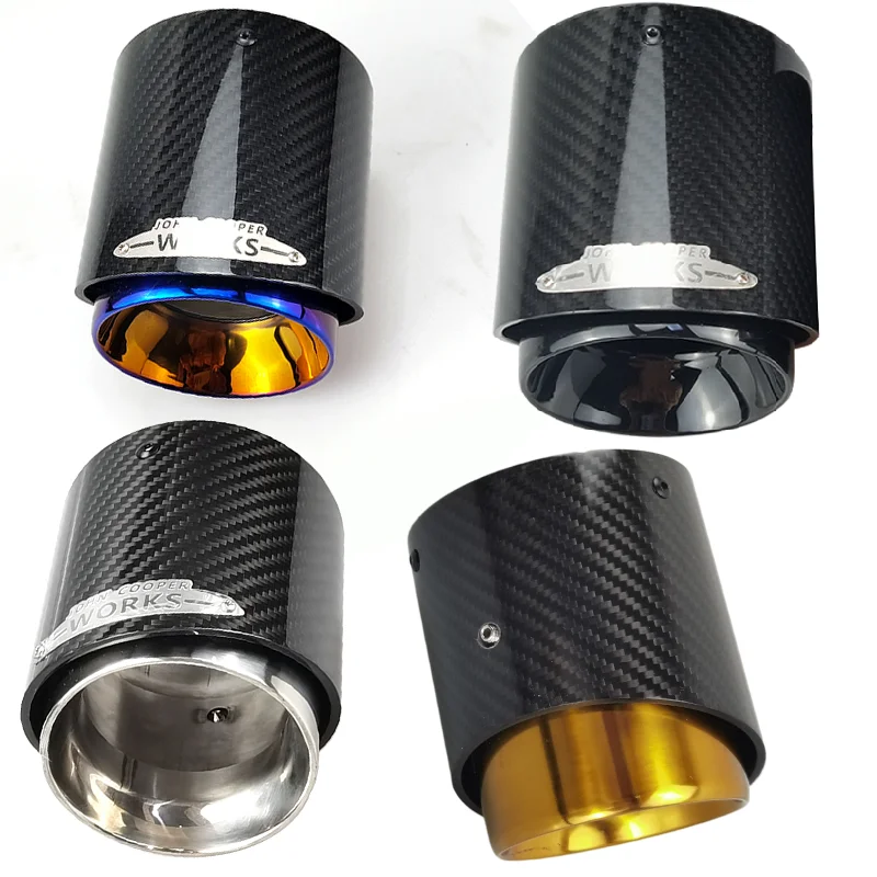 1PCSBlackChromeandCarbonFiberMufflerTipFitforMiniCooper