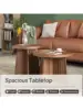 Round Coffee Table Set of 2 Mid Century Modern Fluted Nesting Coffee Table Center Tables Small Round Wood Coffee Table S 6