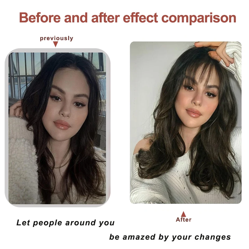 Clip Style Bangs 100% Real Hair Extensions Fake Bangs Women's Bangs Clip Style Hair With Sideburns Wig Fake Bangs Daily Wear
