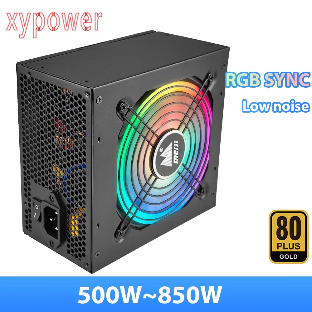 XY 850 Вт 750 Вт 700 Вт 650 Вт 600 Вт 500 Вт ПК золотая медаль красный зелёный синий блок питания черный игровой беззвучный вентилятор 120 мм ATX мощный настольный компьютер BTC