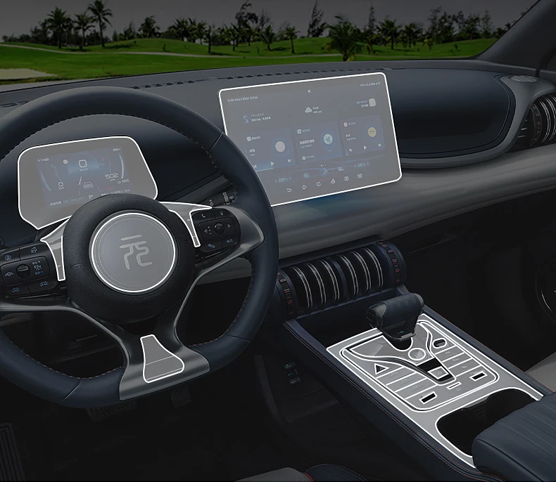 For BYD Atto 3 Yuan Plus 2022 2023 Car Interior Center console Transparent TPU Protective film Anti-scratc film Accessories