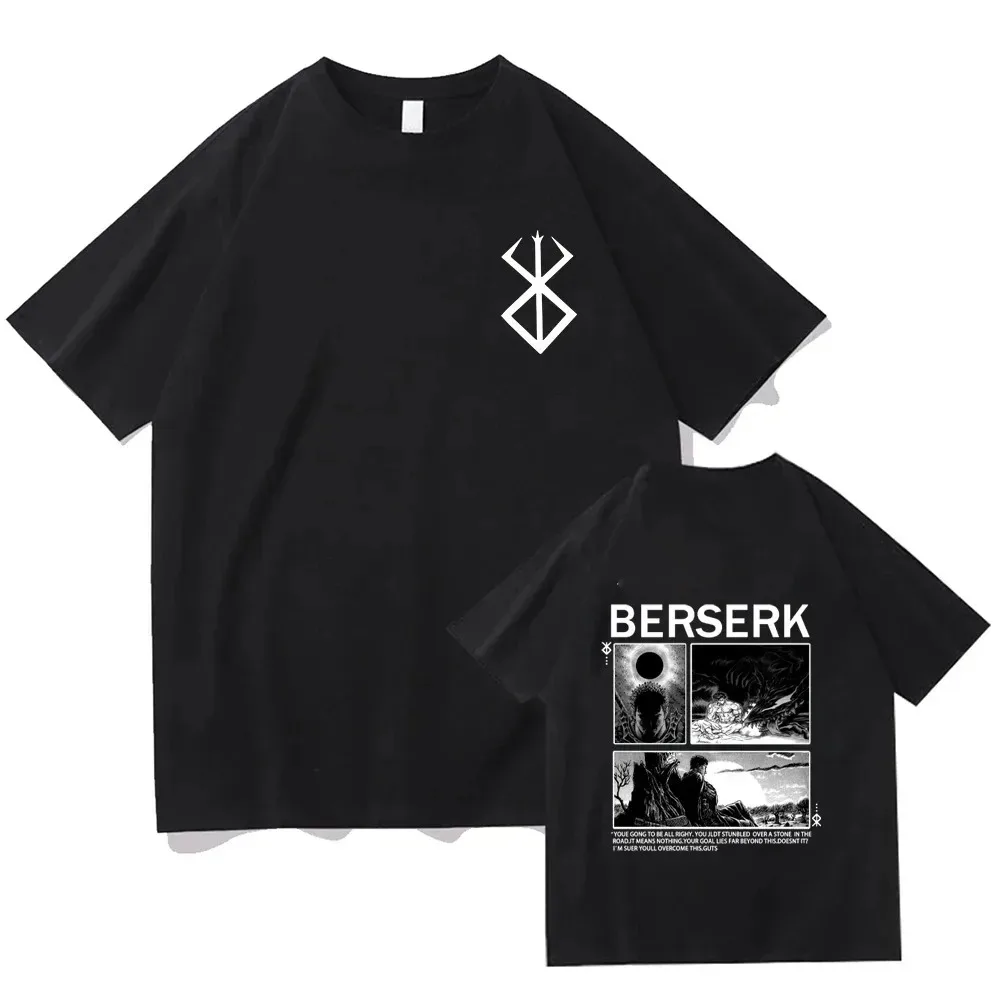 Anime Berserk Tshirt Summer Men Women Cotton Oversized Short Sleeve T Shirt Print T-shirt Tops 2024 Tee Trend Fans Clothes 4
