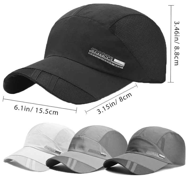 Unisex Baseball Cap for Outdoor Sports Summer UV Protection Adjustable Quick Dry Braethable Tennis Hat Fashion Brim Hats